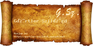Gürtler Szilárd névjegykártya